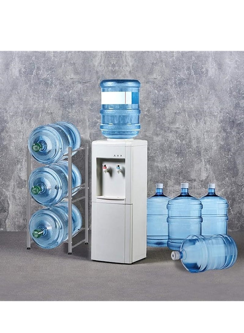 Water Bottle Storage Stand, 3-Tier Cooler Jug Rack Stainless Steel Holder Heavy Duty Stackable Shelves Organizer - Image 3