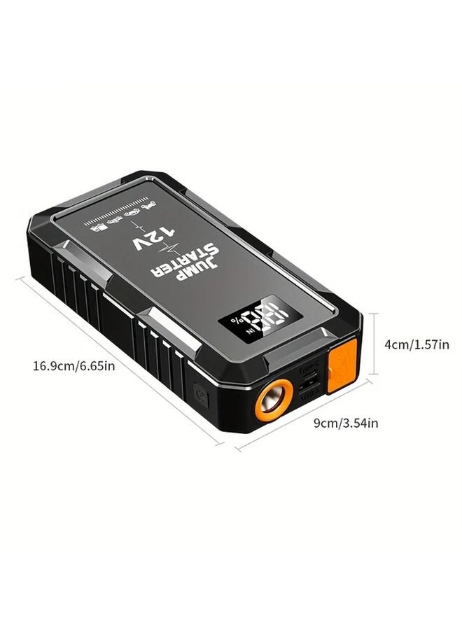 Red 12V Gasoline Diesel Car Starter Digital Display USB C Charging LED Light - Image 3