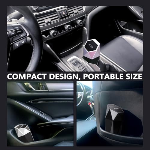 Ginsco Car Trash Can Cup Holder, Ginsco Mini Car Trash Can with Lid, Car Accessories for Interior, Leakproof Small Trash Cup for Car, Home, Office, Bedroom with Additional 2 Hooks and 90pcs Trash Bags Black - Image 2