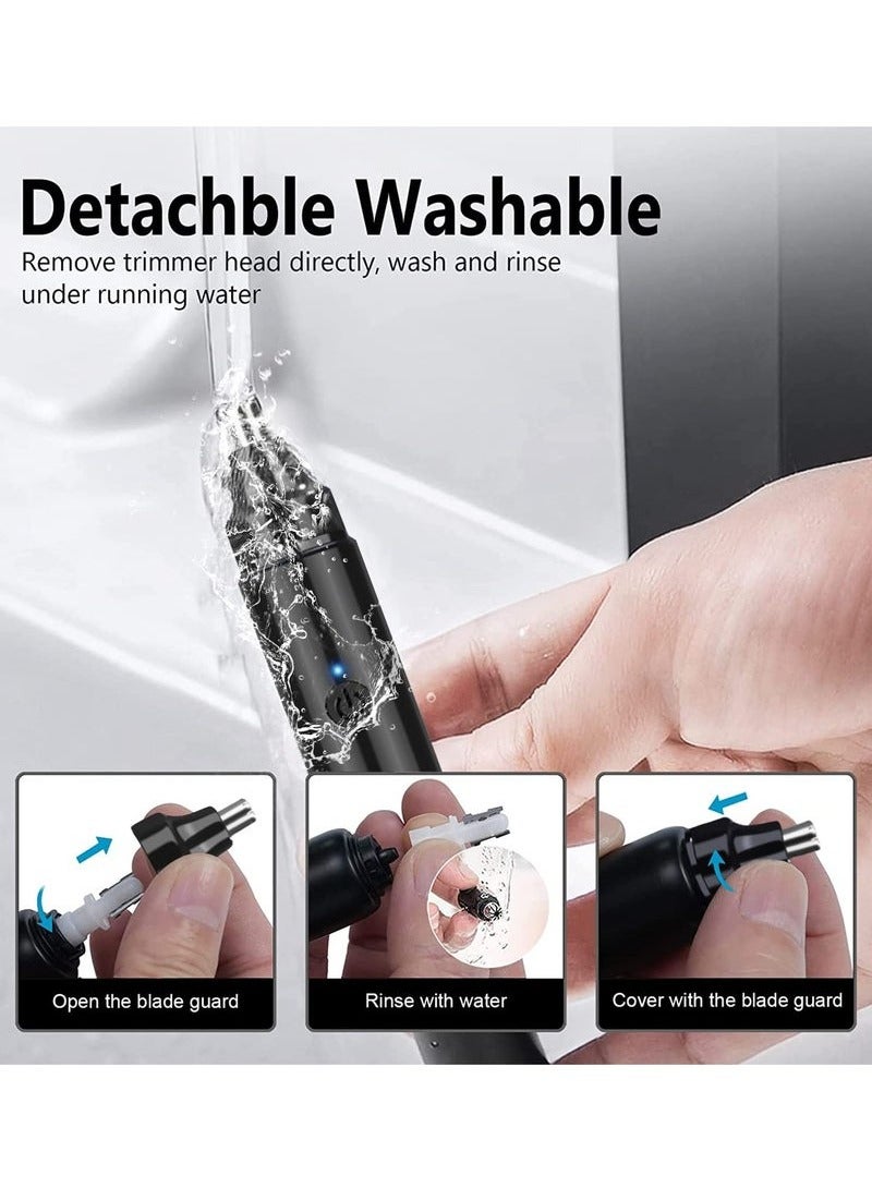 Unisex Nose Hair Trimmer USB Charging Nostril Hair Removal with Spare Heads - Image 4