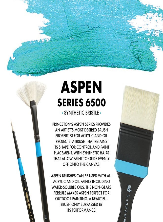 Princeton Artist Brush Co. Aspen Series 6500 - Long Handled Short Dagger Size 4 - Single Synthetic Oil and Acrylic Paint Brush for Painting on Canvas and Board - Image 2