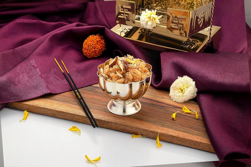 Silver Glow Silverglow Kamal Pyala Silver Plated Large Sized Dry Fruits Snacks containers Serving Bowl Tableware Set Perfect Diwali Office Wedding Return Gift - Image 1