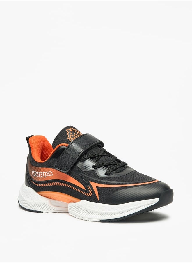 Kappa Boys' Colourblock Sports Shoes with Hook and Loop Closure  - Image 1