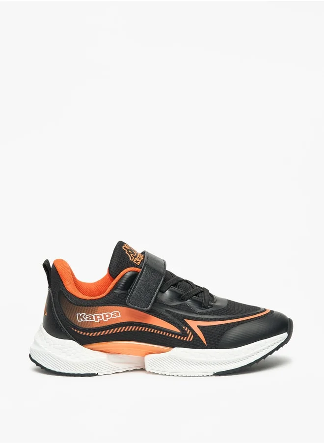 Kappa Boys' Colourblock Sports Shoes with Hook and Loop Closure