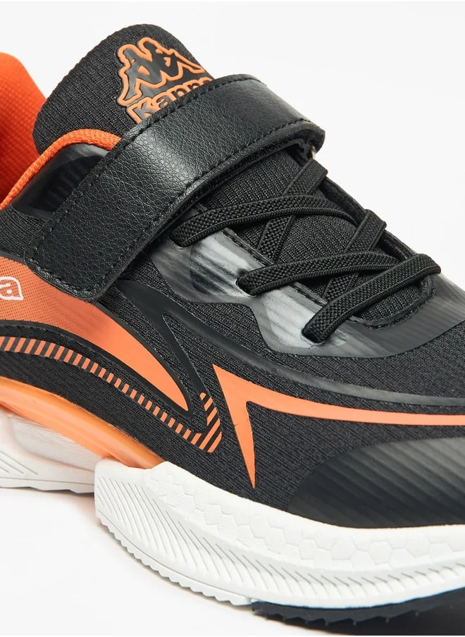 Kappa Boys' Colourblock Sports Shoes with Hook and Loop Closure