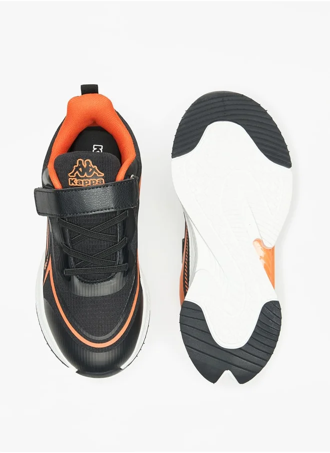 Kappa Boys' Colourblock Sports Shoes with Hook and Loop Closure