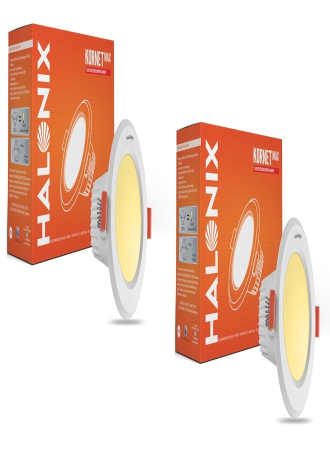 Halonix Plastic 3W 2700K Warm White Junction Box led Downlighter|Cut Out- 2.15 Inch, Dia-3.22, Height- 1.96 Inch|Pf-: >0.50, Cri- >80|Led Ceiling Light For Home, Shop And Office|Pack Of 2, Warm White.