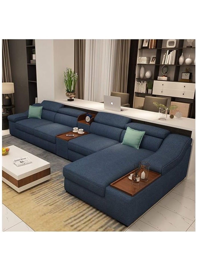 Generic - Elegance Meets Comfort: 7-Seater Cotton Fabric Combination Set for Cafe and Hotel Living Rooms - Image 1
