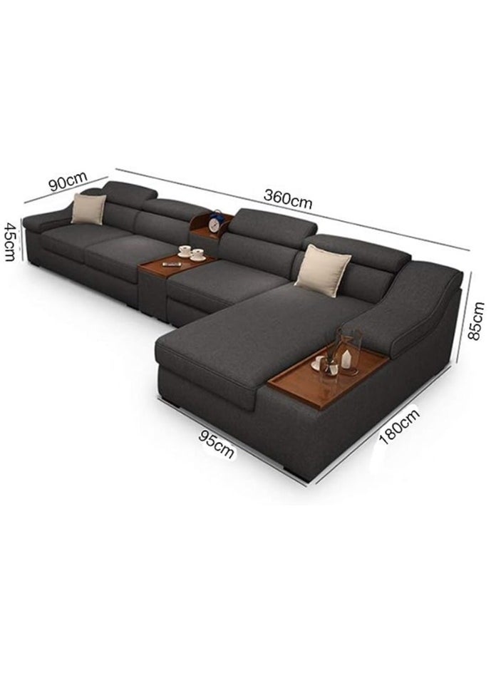 Generic - Elegance Meets Comfort: 7-Seater Cotton Fabric Combination Set for Cafe and Hotel Living Rooms - Image 1