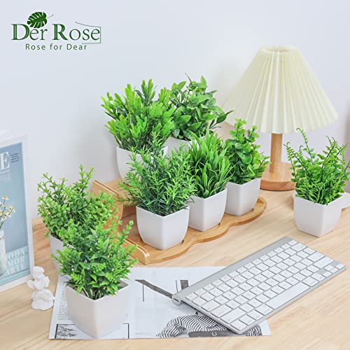 Der Rose 8 Pack Fake Plants Small Artificial Faux Potted Plants for Home Office Farmhouse Bathroom Bedroom Decor Indoor - Image 4