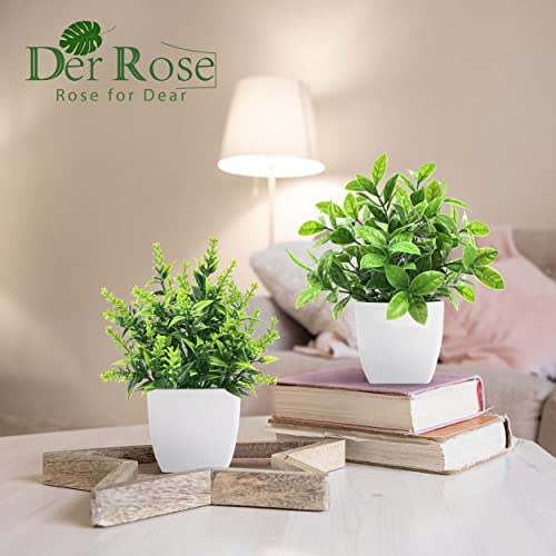 Der Rose 8 Pack Fake Plants Small Artificial Faux Potted Plants for Home Office Farmhouse Bathroom Bedroom Decor Indoor - Image 5