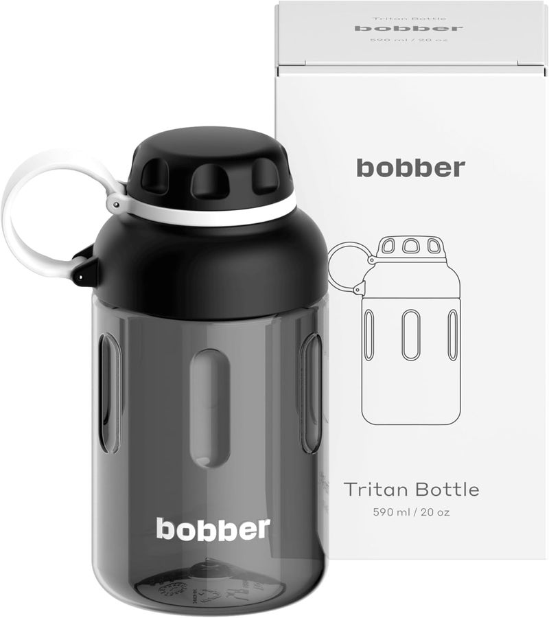 BOBBER 20 oz Tritan Water Bottle with Fruit Infuser - BPA Free Plastic Bottle with Leak-Proof Lid, Dishwasher Safe, Great for Gym & Outdoor (Black Coffee) - Image 1