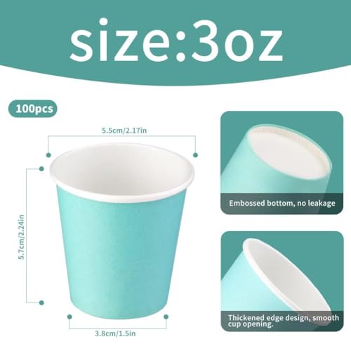 Prgery 100 Pack 3 oz Paper Cups, Bathroom Cups Disposable,Mouthwash Cups Small Snack Cups for Water, Juice,Candy Ideal for Party Bathroom and Office - Image 2