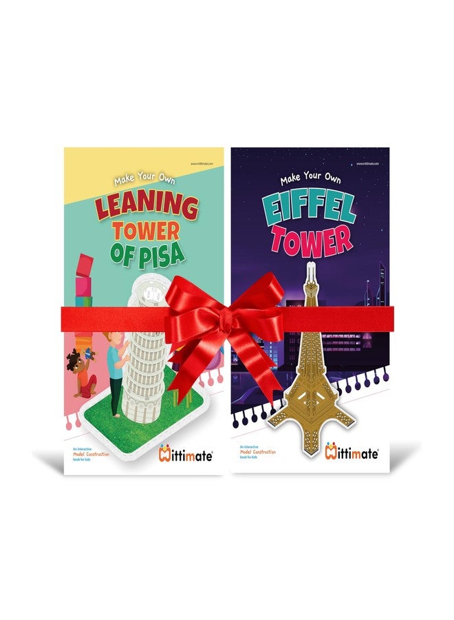 Mittimate Make Your Own (Leaning Tower of Pisa/Eiffel Tower) 3D Paper Construction Model for Kids, Fun DIY Craft Book, 3D Paper Model for Kids Ages 8 and Above (Combo Pack of Two Model Book) - Image 1