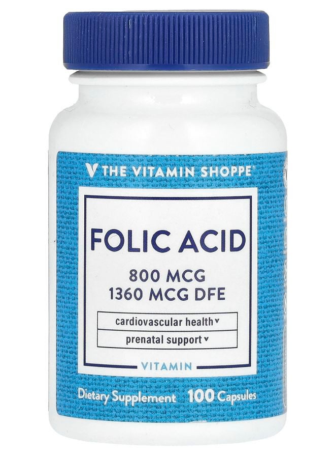 Folic Acid 800 mcg 100 Capsules