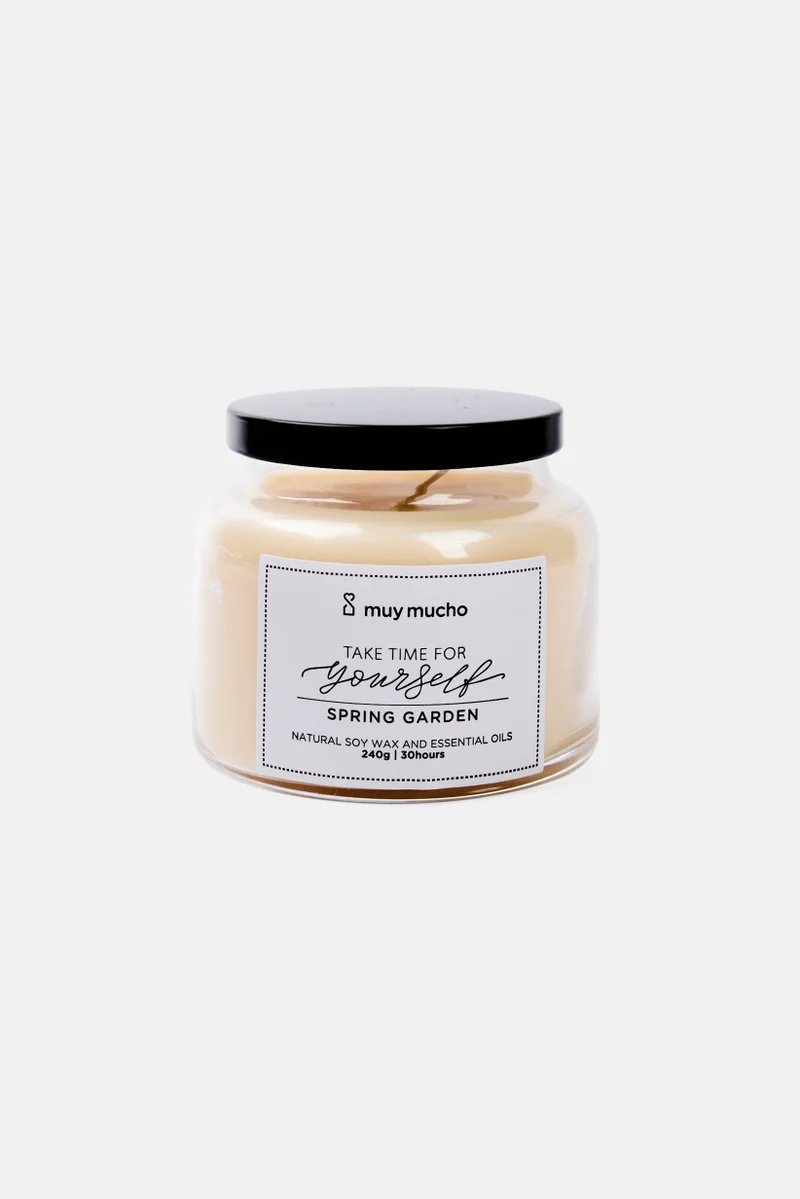موي موتشو Take Time For Yourself Spring Garden Candles 240g, Beige/Black