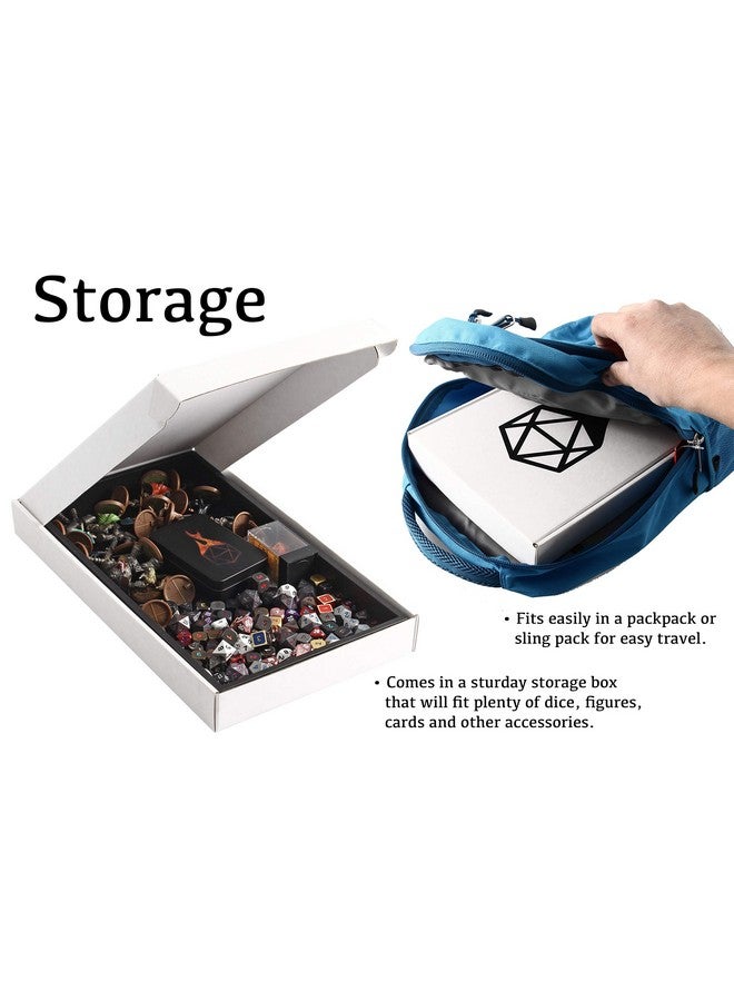 فورجد دايس كو. صينية نرد مقاس 14 بوصة - حصيرة نرد قابلة للإزالة من النيوبرين مزدوجة الجوانب - لأي لعبة نرد أو لعبة لوحية، ألعاب تقمص الأدوار على الطاولة مثل لعبة لعب الأدوار D&D Pathfinder صينية سوداء مع حصيرة أيقونة D20 أرجوانية - Image 5