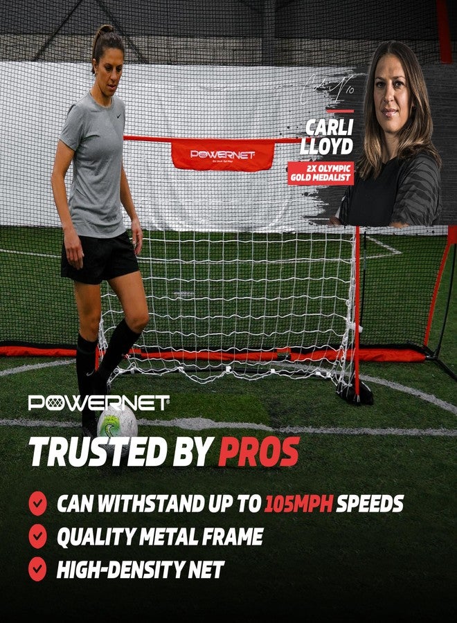 PowerNet Portable Soccer Goal, Collapsible Net with Fiberglass Poles, Pop Up Soccer Training Equipment, 1 Goal & Zipper Storage Bag (6 x 4 FT) - Image 2