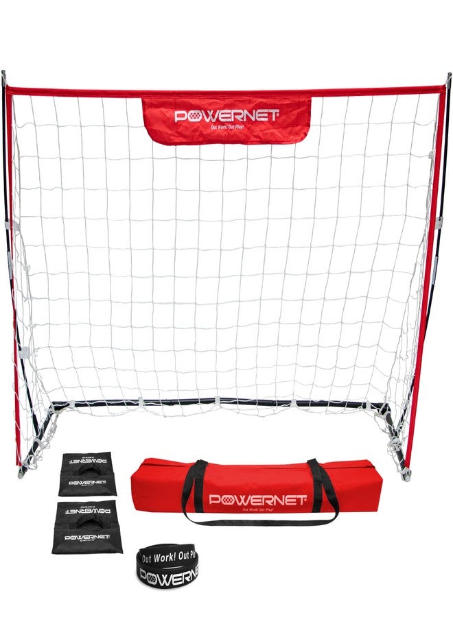 PowerNet Portable Soccer Goal, Collapsible Net with Fiberglass Poles, Pop Up Soccer Training Equipment, 1 Goal & Zipper Storage Bag (6 x 4 FT) - Image 1