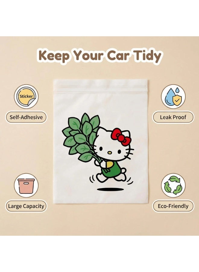 Y&D Disposable Car Trash Bags 100 Pcs Self Adhesive Garbage Portable Leak Proof Stick on Vomit Bag for (12.6 x 8.3 inch) - Image 2
