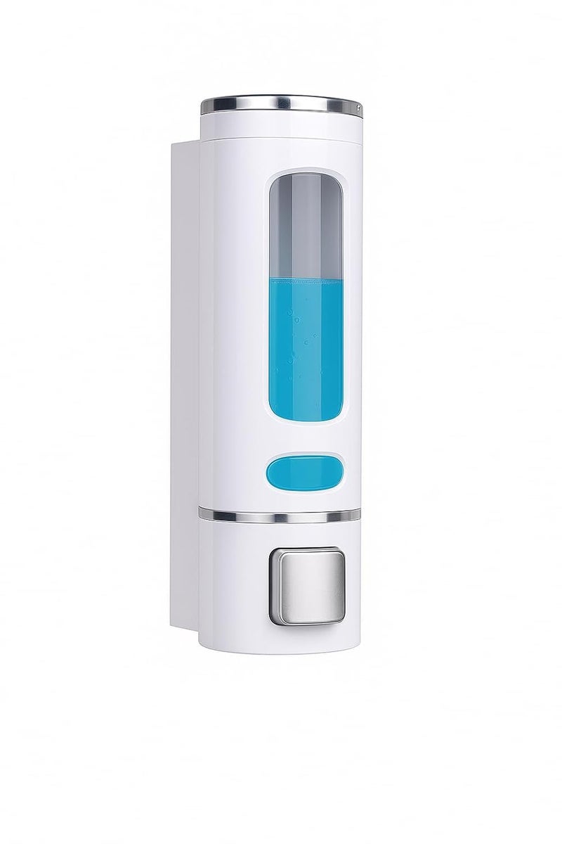 Bathoyum ABS Plastic Soap Dispenser for Bathroom Wall Mounted Shampoo Conditioner Hand Wash Gel Dispenser Liquid Soap Sanitizer Dispenser for Basin Kitchen Sink - White Color 400Ml (Pack of 1) - Image 1