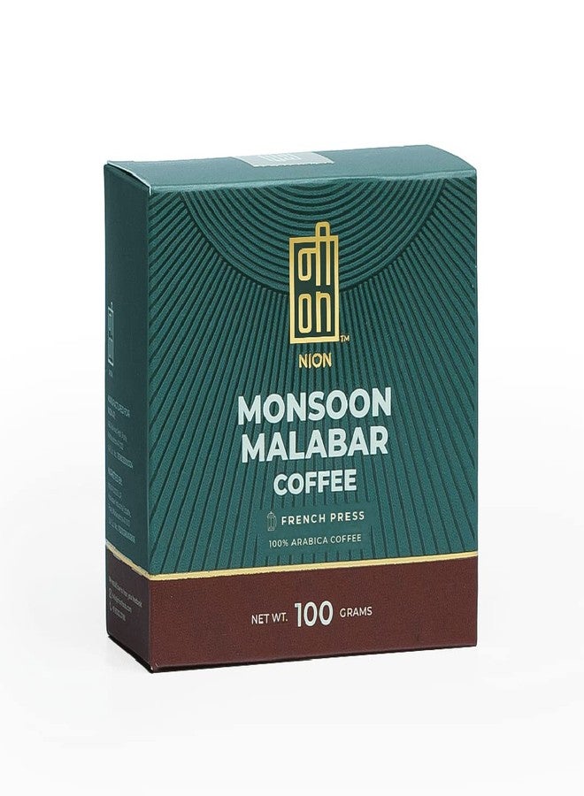 NION Monsoon Malabar Coffee Powder (100gm) | Coarse Grind Espresso Coffee for French Press | 100% Arabica Beans Medium Dark Roasted - Image 1
