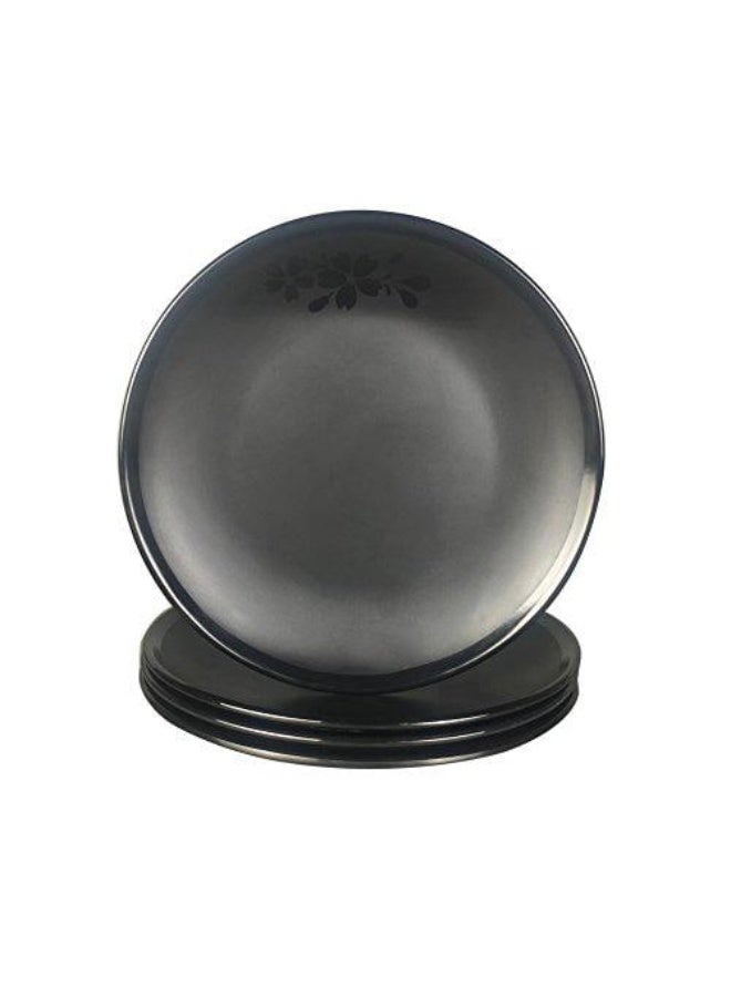 عدد 6 طبق ميلامين أسود 25 سم (25 cm Black Melamine Plate)  مقاوم للكسر  طبق أنيق ومميز لتقديم الأطباق الرئيسية  الطبق ده مصنوع من الميلامين، وده بيخليه خفيف ومتين  حجمه 25 سم بيخليه مناسب لتقديم الأطباق المتنوعة. - Image 1