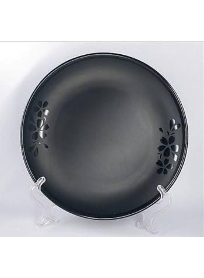 عدد 6 طبق ميلامين أسود 25 سم (25 cm Black Melamine Plate)  مقاوم للكسر  طبق أنيق ومميز لتقديم الأطباق الرئيسية  الطبق ده مصنوع من الميلامين، وده بيخليه خفيف ومتين  حجمه 25 سم بيخليه مناسب لتقديم الأطباق المتنوعة. - Image 2