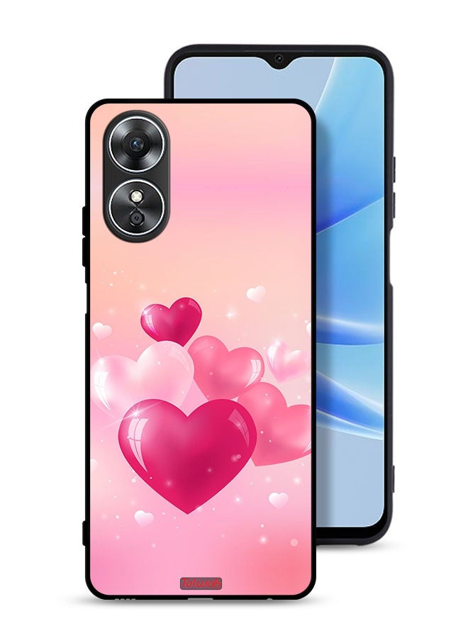 Tolwak Oppo A17 Protective Case Cover Beautiful Hearts Art - Image 1