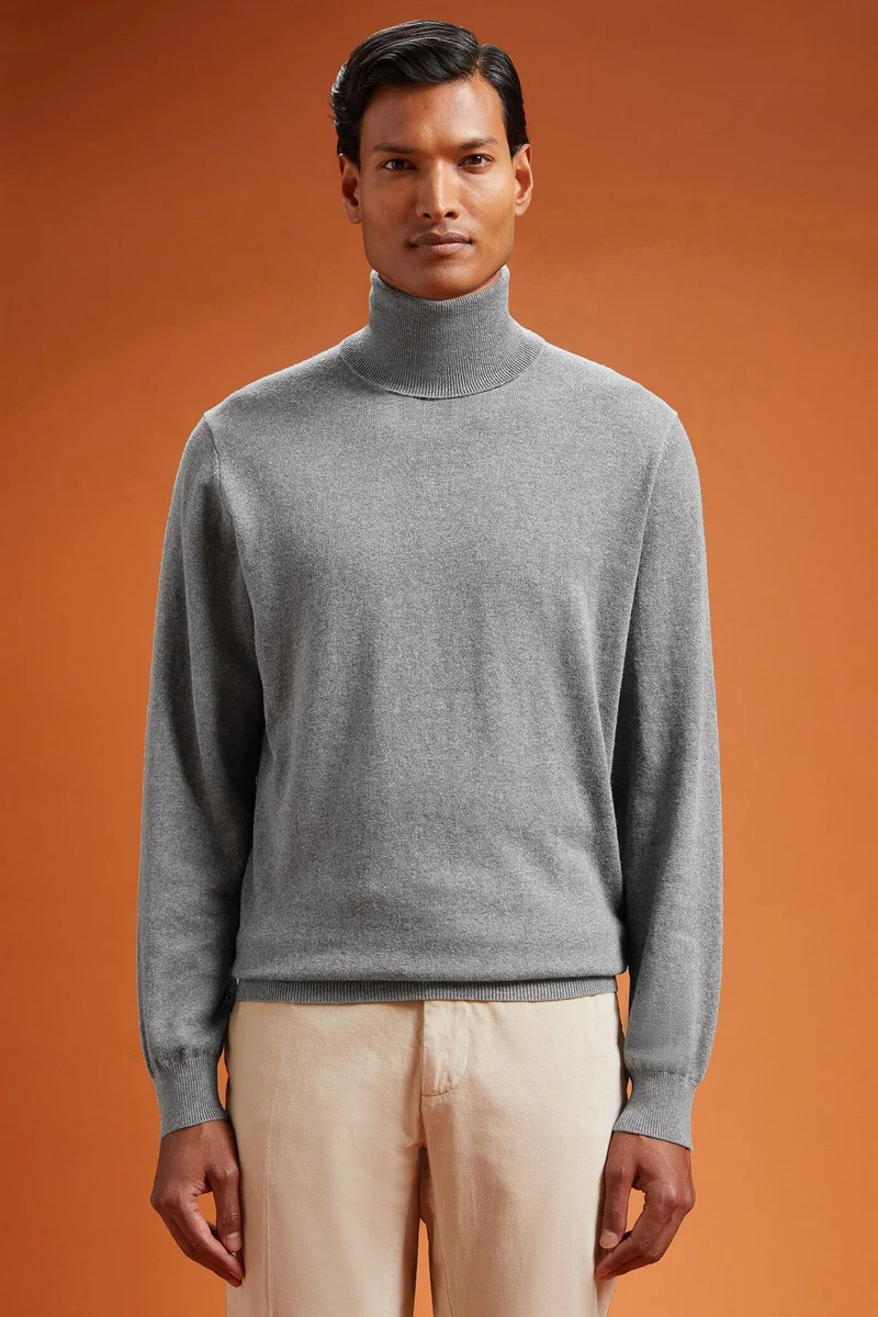 Men's turtleneck jumper - MD Grey