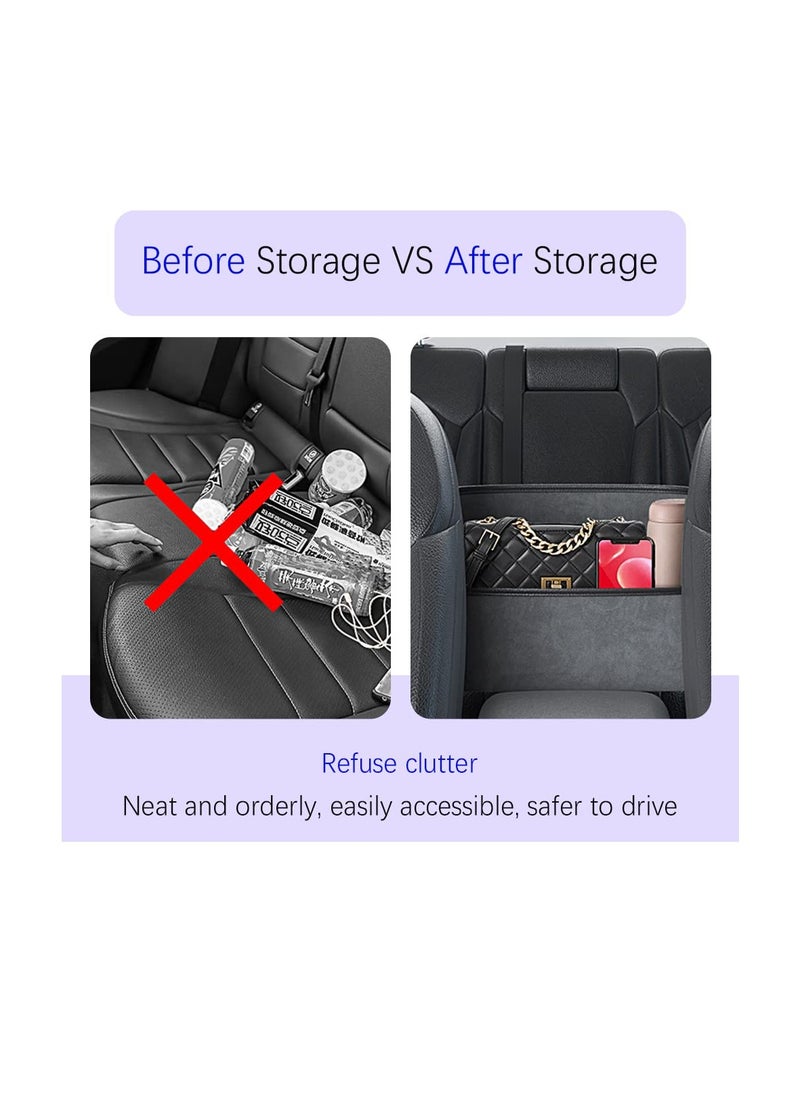 Excefore Backseat Car Organizer, Car Organizer Storage Between Seats, Car Large Capacity Storage Bag, Car Pocket Handbag Holder for Car Between Seats with Multi-Pocket, Car Net Pocket Purse Holder for Cars  - Image 3