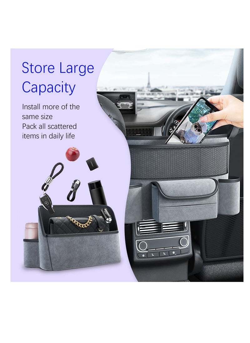 Excefore Backseat Car Organizer, Car Organizer Storage Between Seats, Car Large Capacity Storage Bag, Car Pocket Handbag Holder for Car Between Seats with Multi-Pocket, Car Net Pocket Purse Holder for Cars  - Image 5