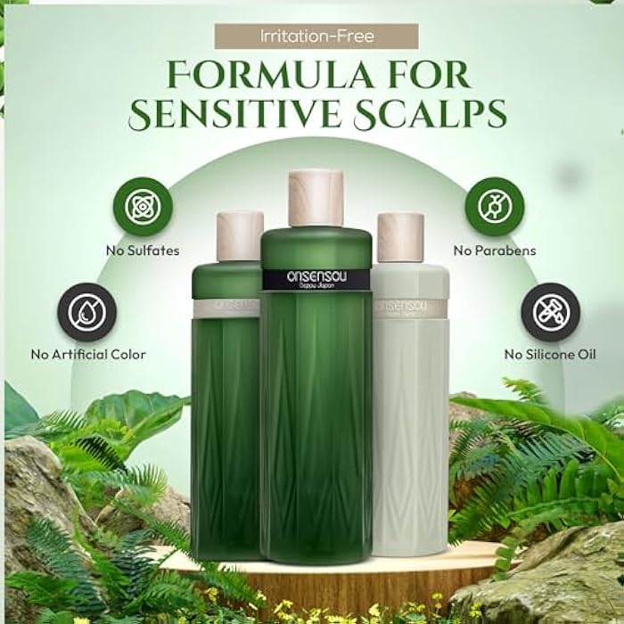 ONSENSOU Clarifying Shampoo and Conditioner Set for Oily Scalp & Damaged Hair Women & Men, Sulfate Free Shampoo & Deep Conditioner with Green Algae & Hot Spring Yeast Extract From Japan, ROUTINE CARE - Image 5