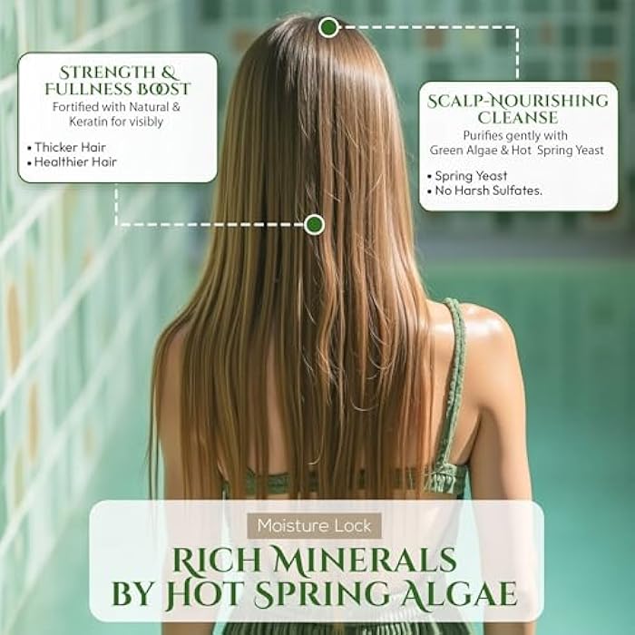 ONSENSOU Clarifying Shampoo and Conditioner Set for Oily Scalp & Damaged Hair Women & Men, Sulfate Free Shampoo & Deep Conditioner with Green Algae & Hot Spring Yeast Extract From Japan, ROUTINE CARE - Image 2