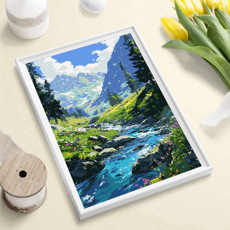 HITO Mountain Paint by Number for Adults-Landscape Paint by Numbers for Adults Beginner, Mountains Paint by Numbers for Gift Home Wall Decor (Mountain, 16x20 inch) - Image 3
