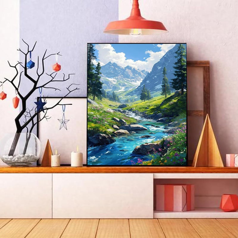 HITO Mountain Paint by Number for Adults-Landscape Paint by Numbers for Adults Beginner, Mountains Paint by Numbers for Gift Home Wall Decor (Mountain, 16x20 inch) - Image 4