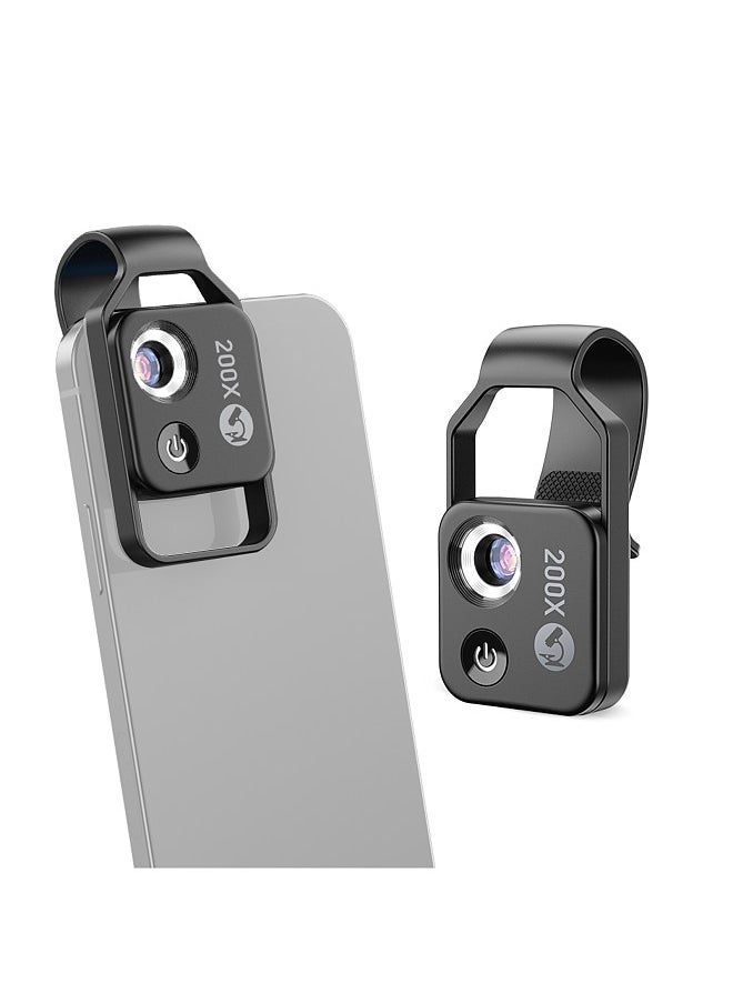 APEXEL MS002 200X Professional Phone Microscope Lens with Universal Phone Clip for Plant Insect Hair Skin Observation Jewelry Jade Appraisal Electronics Industry Testing  - Image 2