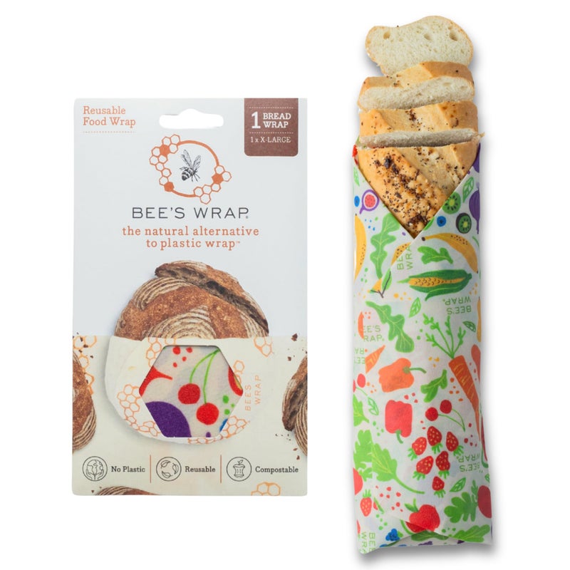 Bee's Wrap Beeswax Wraps for Bread - Beeswax Bread Wrap for Sourdough & Bread Storage - Plastic Free Made in USA Reusable Natural Food Wrap - Garden Party - Image 1