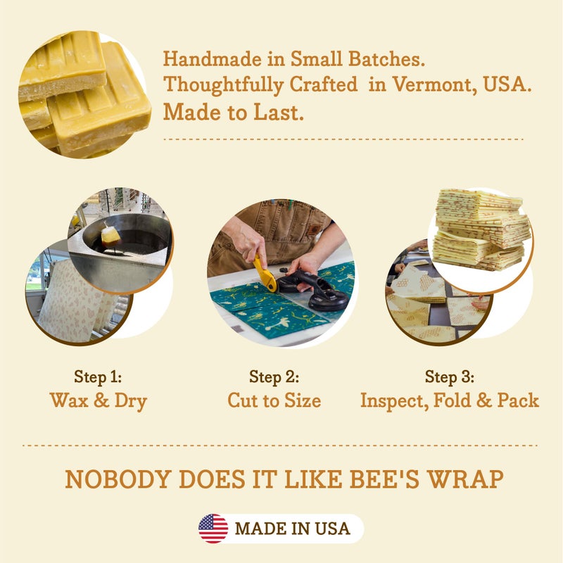 Bee's Wrap Beeswax Wraps for Bread - Beeswax Bread Wrap for Sourdough & Bread Storage - Plastic Free Made in USA Reusable Natural Food Wrap - Garden Party - Image 2