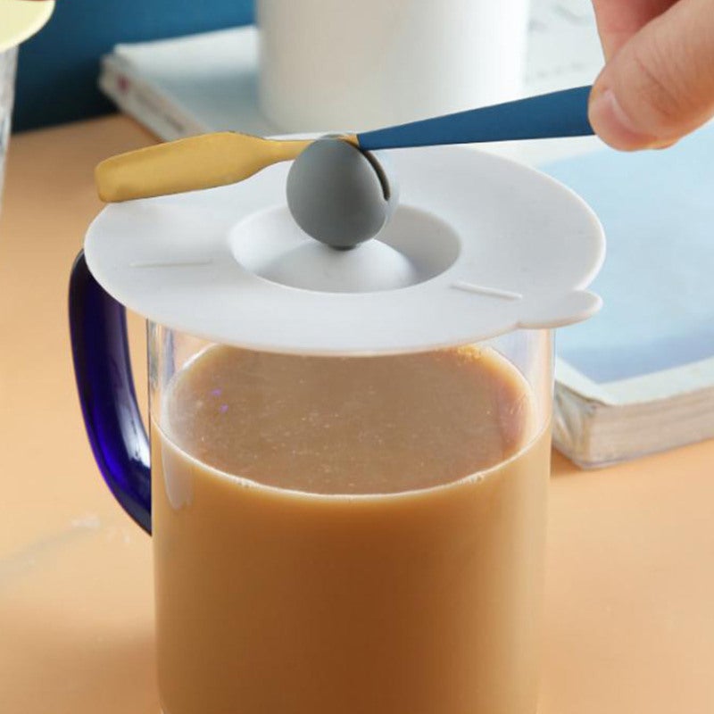 Silicone Cup Lid: Universal Round Premium Silicone - Dustproof Lightweight Portable Mug Lid for Home Travel Ceramic Glass Mugs - Image 1