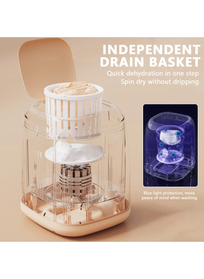 ميون غسالة محمولة، غسالة صغيرة بسعة 9 لتر مع تحكم باللمس، 3 أوضاع تنظيف عميق لغسل ملابس الأطفال أو الملابس الداخلية أو الأشياء الصغيرة من الغسالة المحمولة، هدية للبنات والأم - Image 2