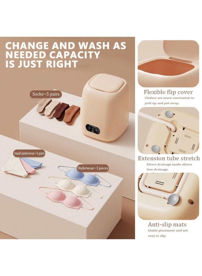 ميون غسالة محمولة، غسالة صغيرة بسعة 9 لتر مع تحكم باللمس، 3 أوضاع تنظيف عميق لغسل ملابس الأطفال أو الملابس الداخلية أو الأشياء الصغيرة من الغسالة المحمولة، هدية للبنات والأم - Image 3