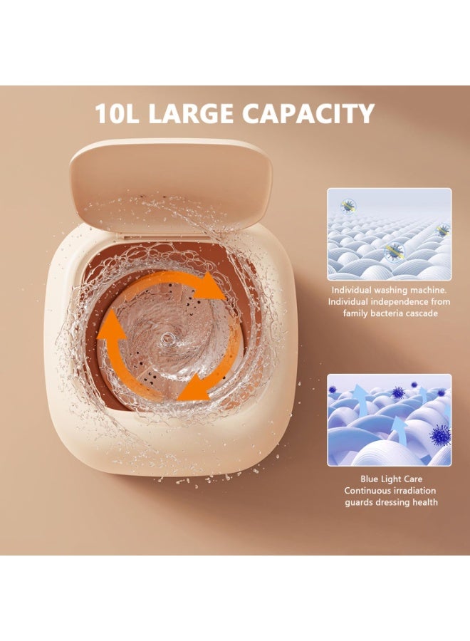 ميون غسالة محمولة، غسالة صغيرة بسعة 9 لتر مع تحكم باللمس، 3 أوضاع تنظيف عميق لغسل ملابس الأطفال أو الملابس الداخلية أو الأشياء الصغيرة من الغسالة المحمولة، هدية للبنات والأم - Image 4