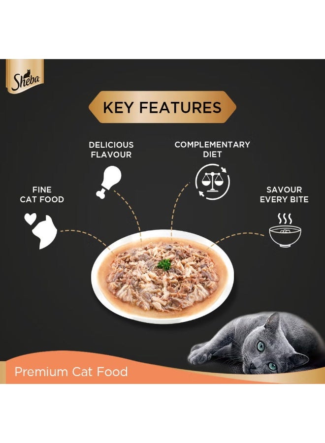 Sheba Chicken With Tuna In Gravy Fine Cat Food 70 G - Image 4