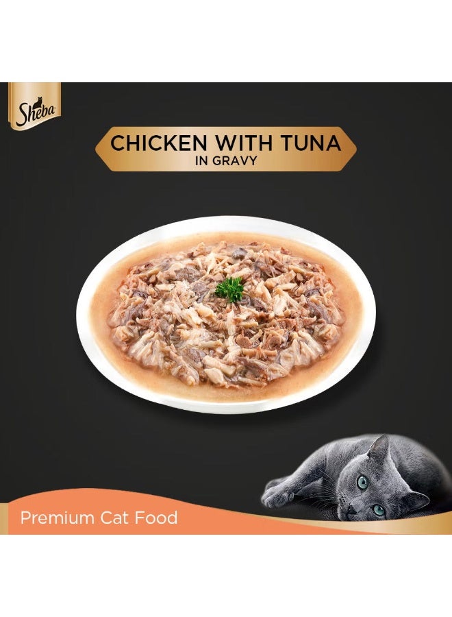 Sheba Chicken With Tuna In Gravy Fine Cat Food 70 G - Image 3