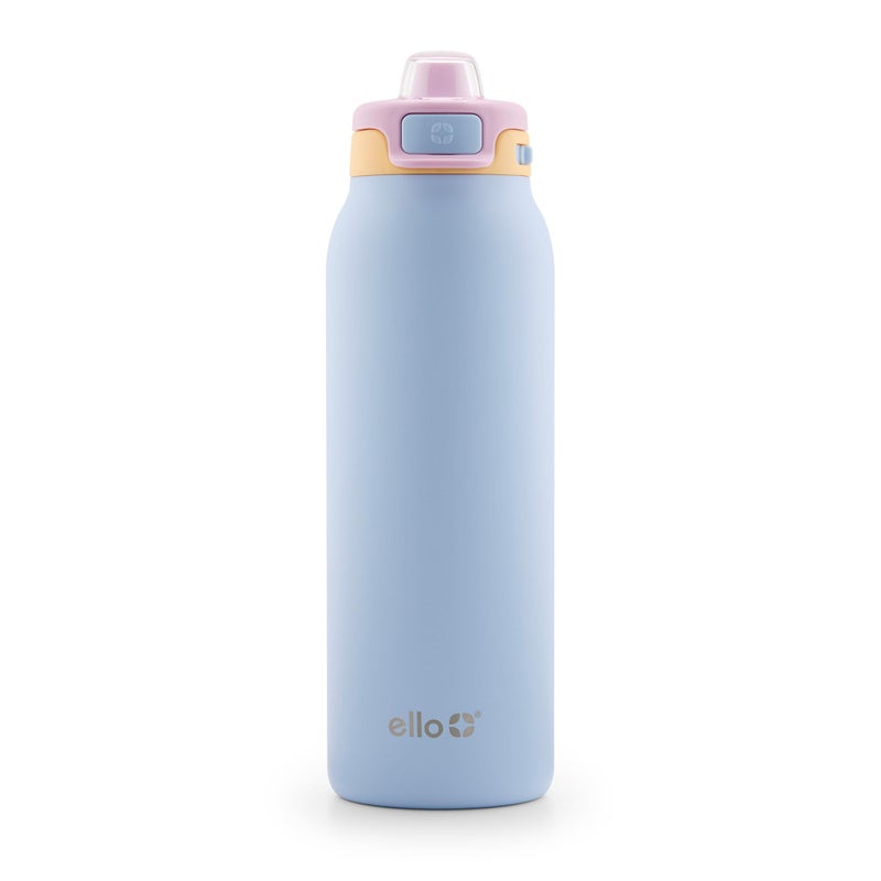 Ello Pop & Fill 32oz Stainless Steel Water Bottle with Quick Fill Technology, Double Walled and Vacuum Insulated Metal, Leak Proof Locking Lid, Sip and Chug, Reusable, BPA Free, Coastal Sunrise - Image 1