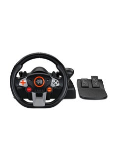porodo Gaming Driving Force Racing Wheel 7in1 Steering Wheel with Responsive Floor Pedal and Gear Lever / 270° Coil-Spring Mechanism / Plug & Play compatible with PS3, PS4, XBOX ONE, XBOX360, PC, Nintendo SWITCH, and Android devices - Black  - Image 5