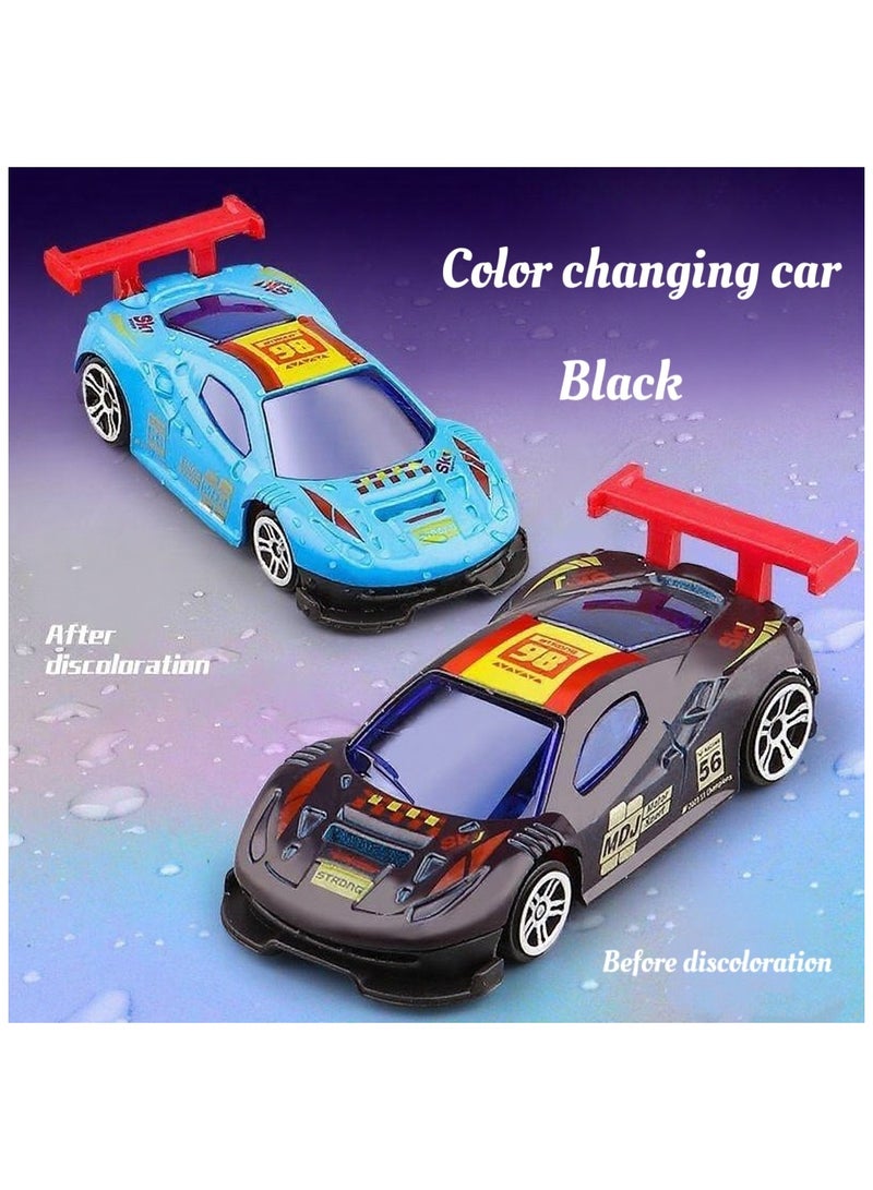 Water color changing car toy sports car model alloy racing car ornaments car model gift, size 8*3*2cm (black) - Image 1