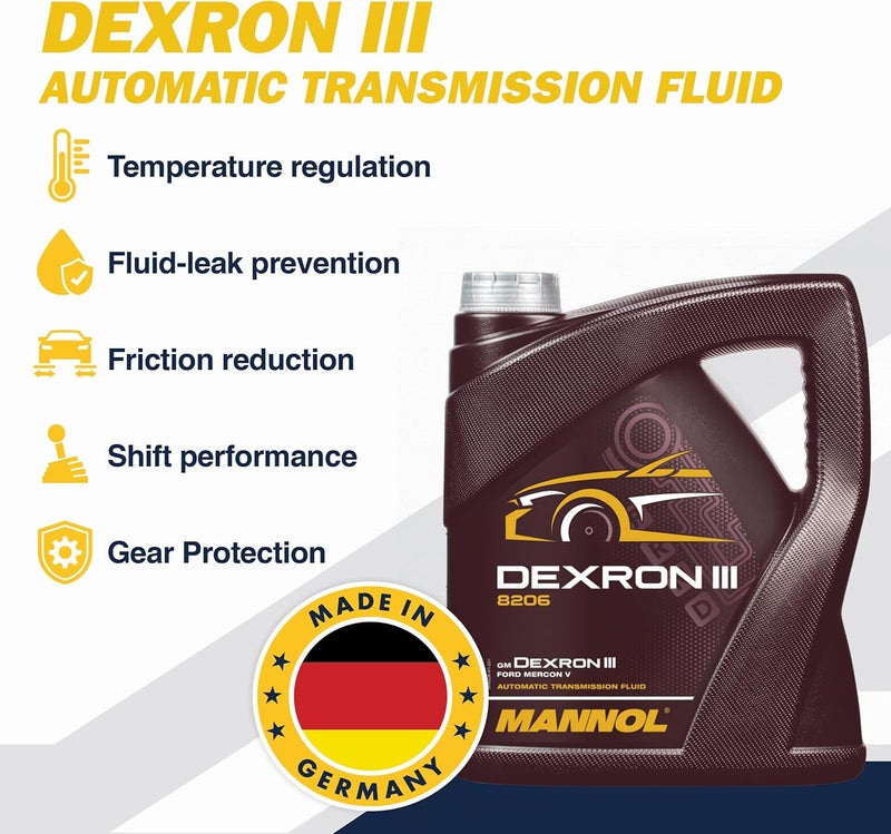 MANNOL زيت نقل الحركة مانول دكسرون III أوتوماتيك بلس 4 لتر لنقل سلس وعمر أطول وأداء معزز وحماية أفضل لسيارتك - Image 3
