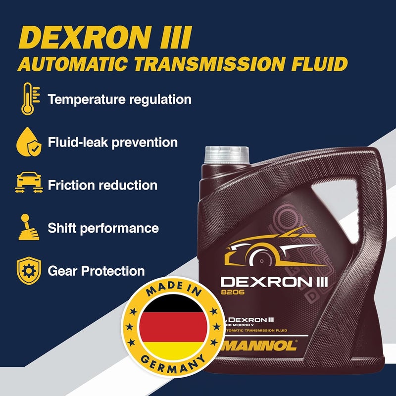 MANNOL زيت نقل الحركة مانول دكسرون III أوتوماتيك بلس 4 لتر لنقل سلس وعمر أطول وأداء معزز وحماية أفضل لسيارتك - Image 4